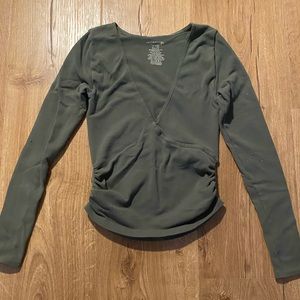 Dark green fitted Free People top